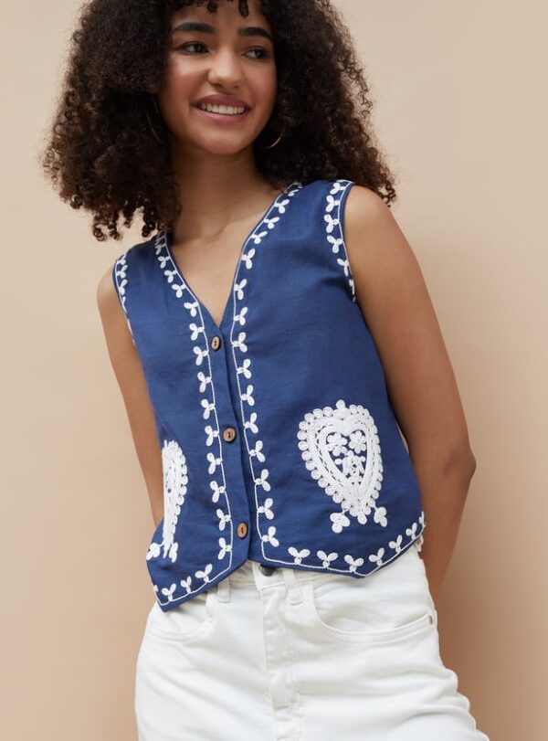 COLOUR ME Embroidered Vest Top - Image 2