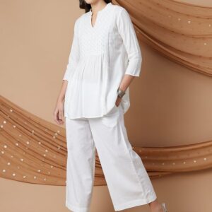 MELANGE Solid Wide Leg Culottes