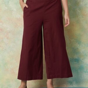 MELANGE Solid Wide Leg Culottes