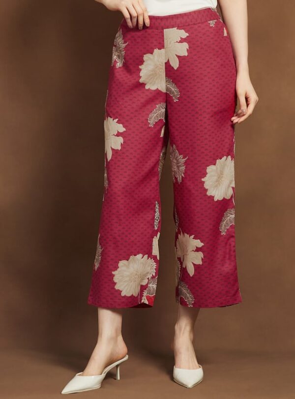 MELANGE Floral Print Straight Pants