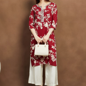 MELANGE Floral Print Straight Kurta