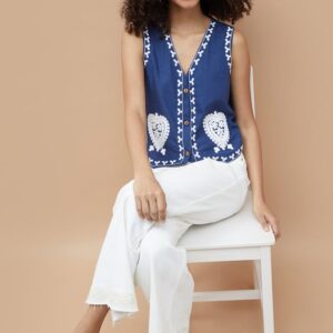 COLOUR ME Embroidered Vest Top