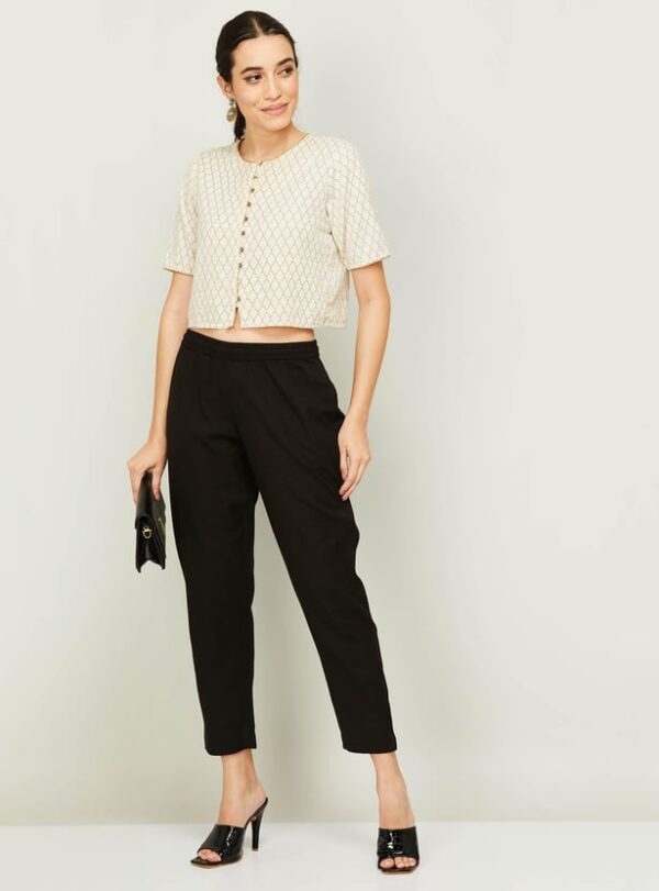 MELANGE Women Solid Straight Pants - Image 2