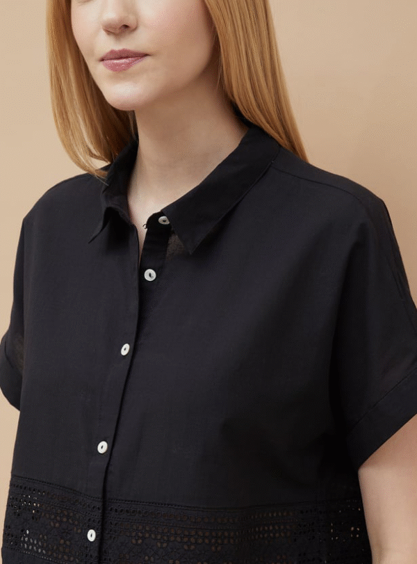 COLOUR ME Schiffili Embroidered Oversized Shirt - Image 3