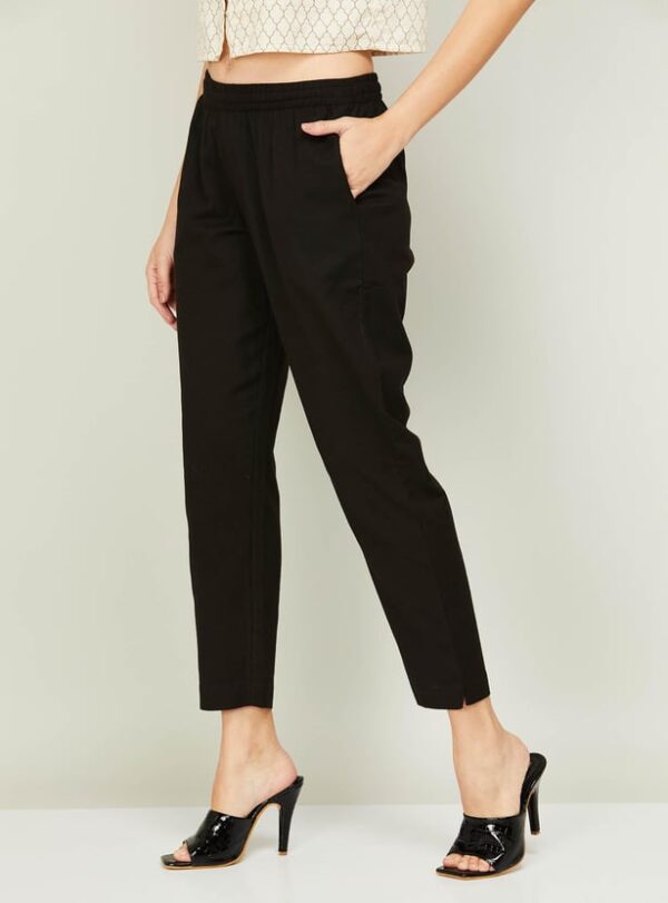 MELANGE Women Solid Straight Pants - Image 3