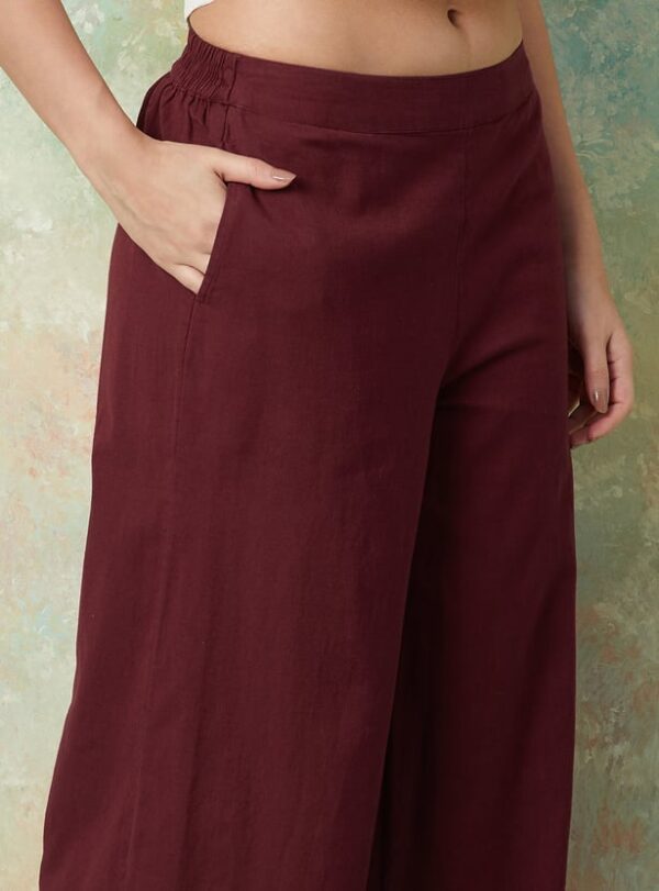 MELANGE Solid Wide Leg Culottes - Image 4