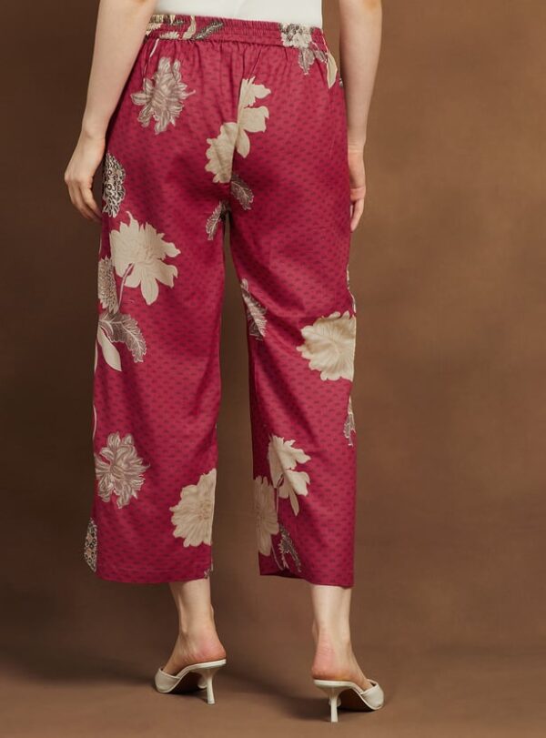 MELANGE Floral Print Straight Pants - Image 5